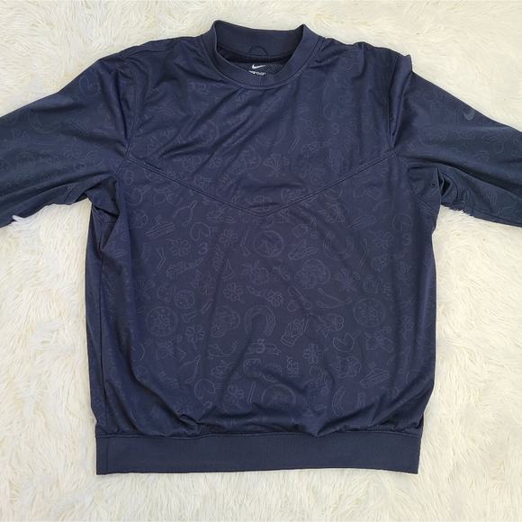 Nike Shield Navy Blue Amulets Men's Golf Pullover Crewneck Sweatshirt Small - Picture 7 of 10